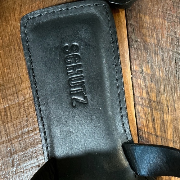 Schutz Amaris Gladiator Jeweled Sandals Black Leather Women’s Size 8.5 - Picture 11 of 11